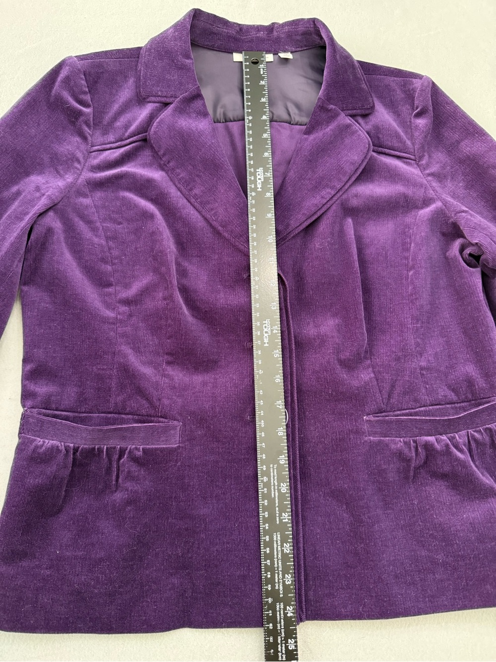 Halogen Deep Purple Corduroy Button Blazer - Picture 4 of 10